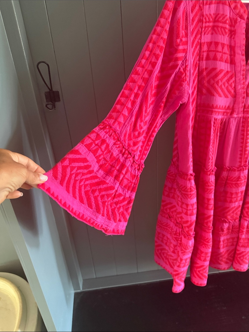 Devotion Twins  Pink Patterned Tiered Tunic Dress - Picture 3 of 6